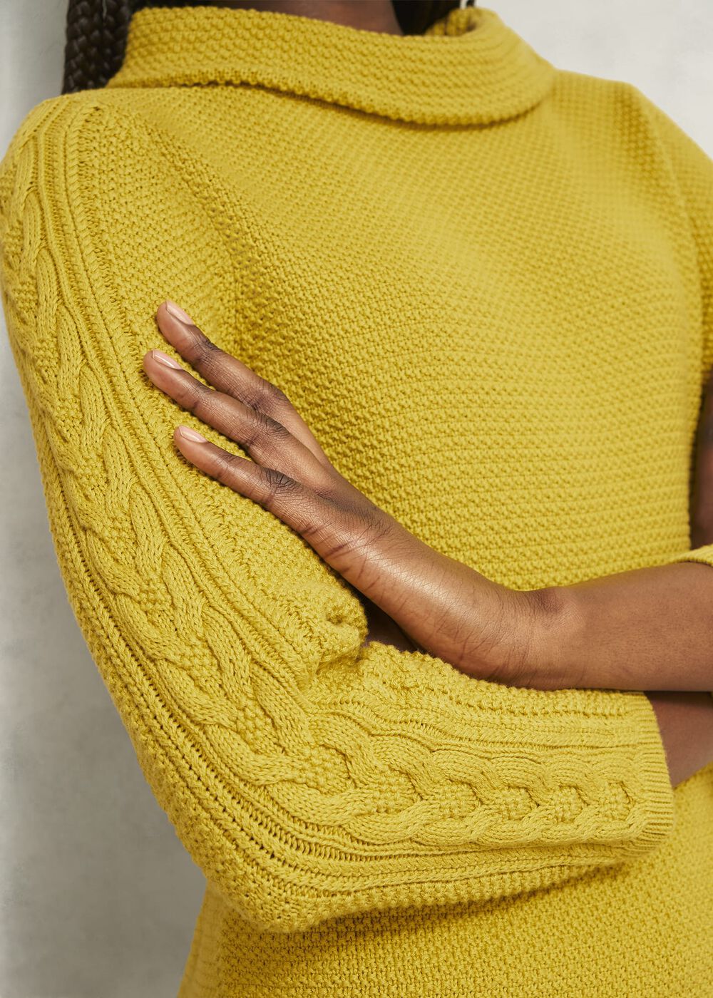 Camilla Cotton Sweater, Gold Chartreuse, hi-res