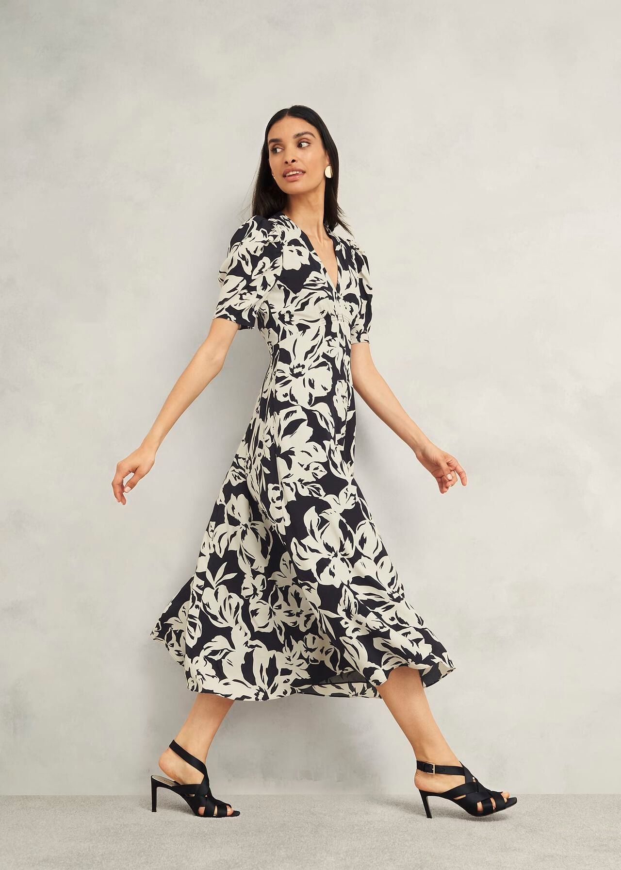 Chiltern Dress, Black Cream, hi-res