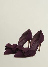 Elva Bow Pumps, Onyx Red, hi-res