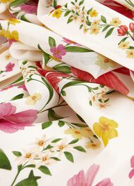 Petite Aurelia Floral Silk Dress, Cream Multi, hi-res