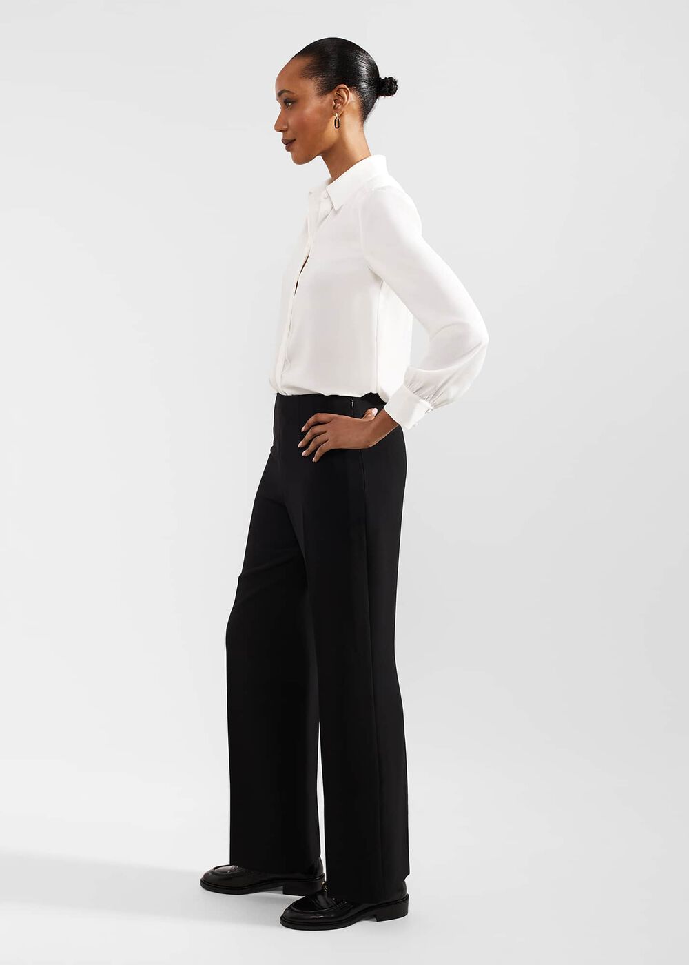 Vanessa Wide Leg Pants, Black, hi-res
