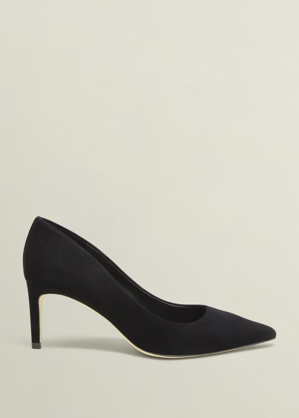 Leila Suede Court Shoes, Black, hi-res