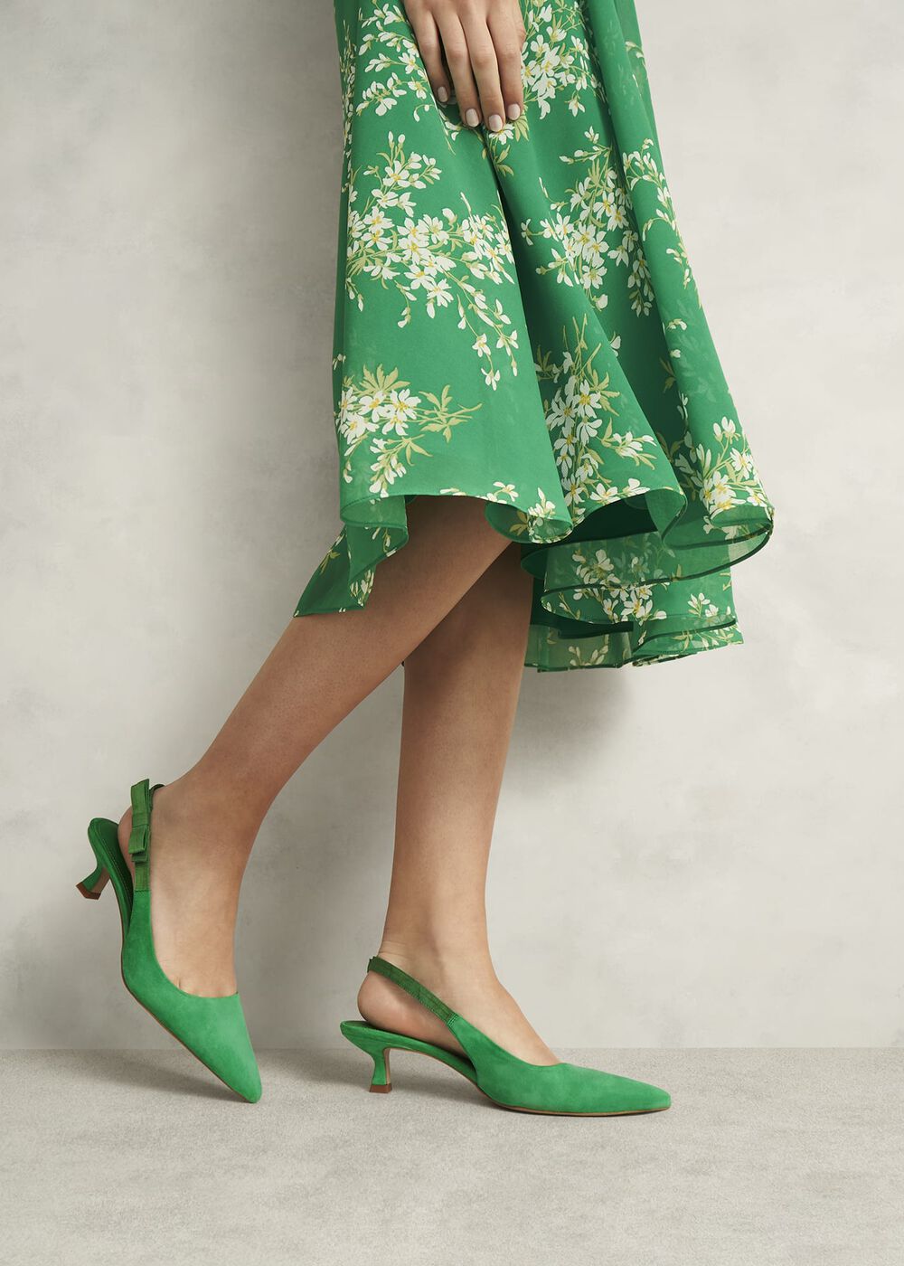 Safia Suede Slingbacks, Cilantro Green, hi-res