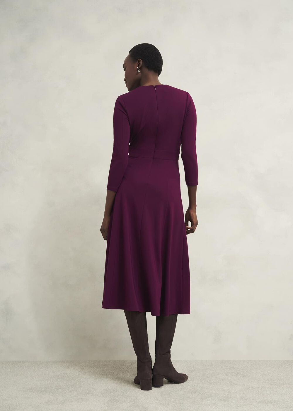 Mirabel Ponte Dress, Warm Plum, hi-res