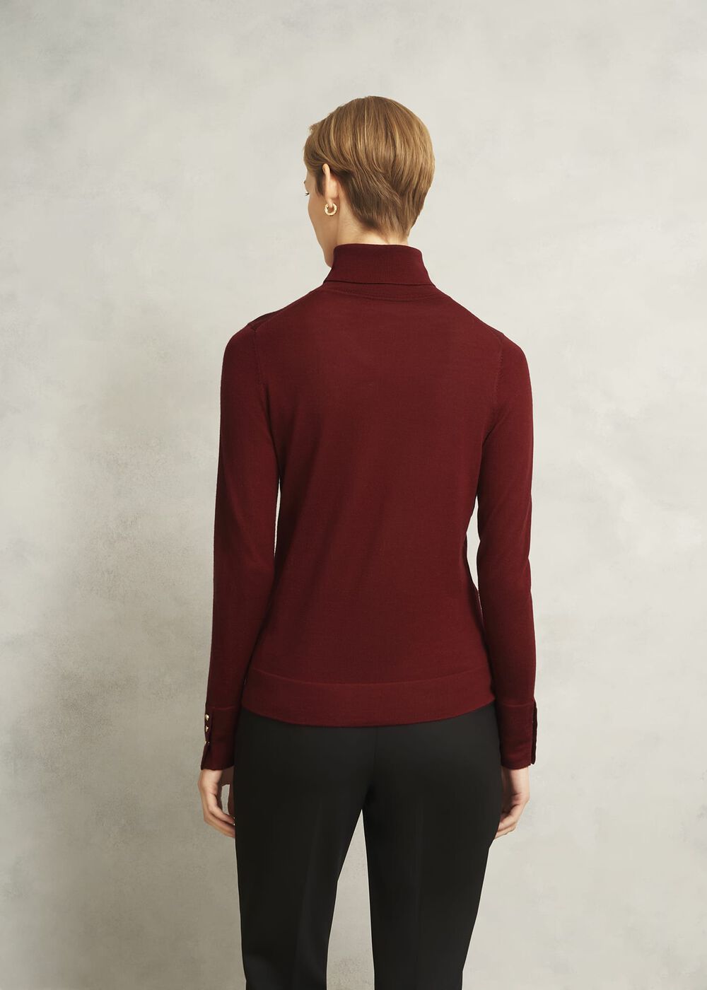 Lara Merino Rollneck Sweater, Beryl Red, hi-res