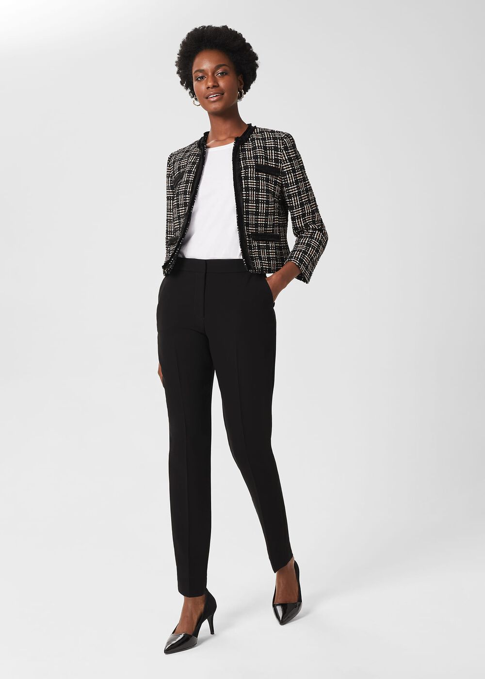Petite Mel Tapered Pants, Black, hi-res