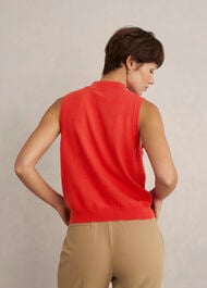 Priya Knitted Vest, Hibiscus Red, hi-res