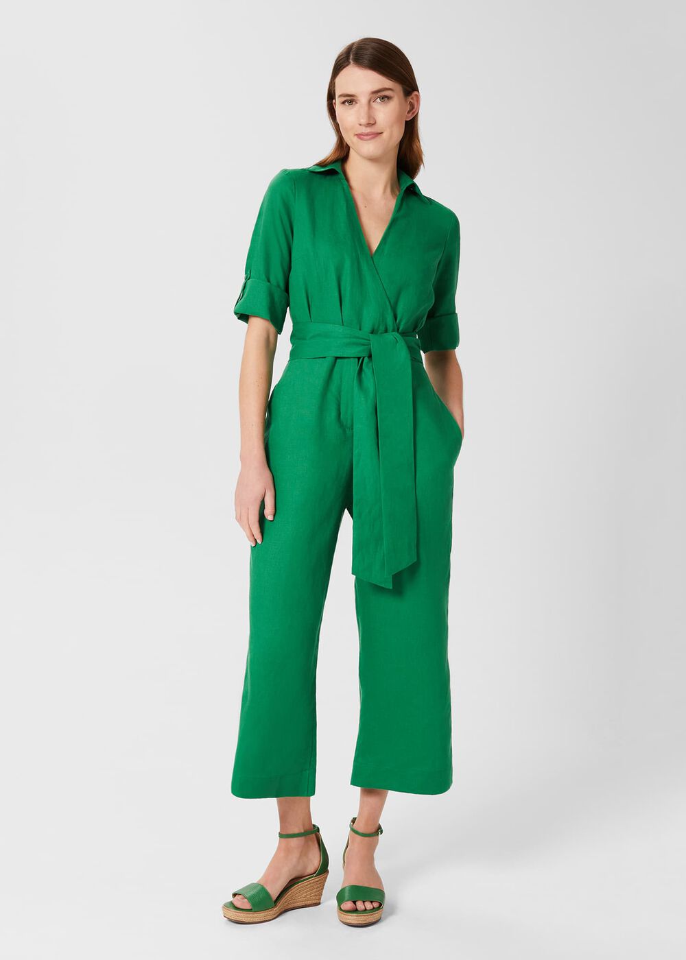 Tazmin Linen Jumpsuit , Amazon Green, hi-res