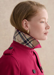 Petite Skylar Shower Resistant Trench Coat, Beetroot Pink, hi-res