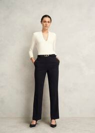 Petite Rae Straight Pants, Black, hi-res