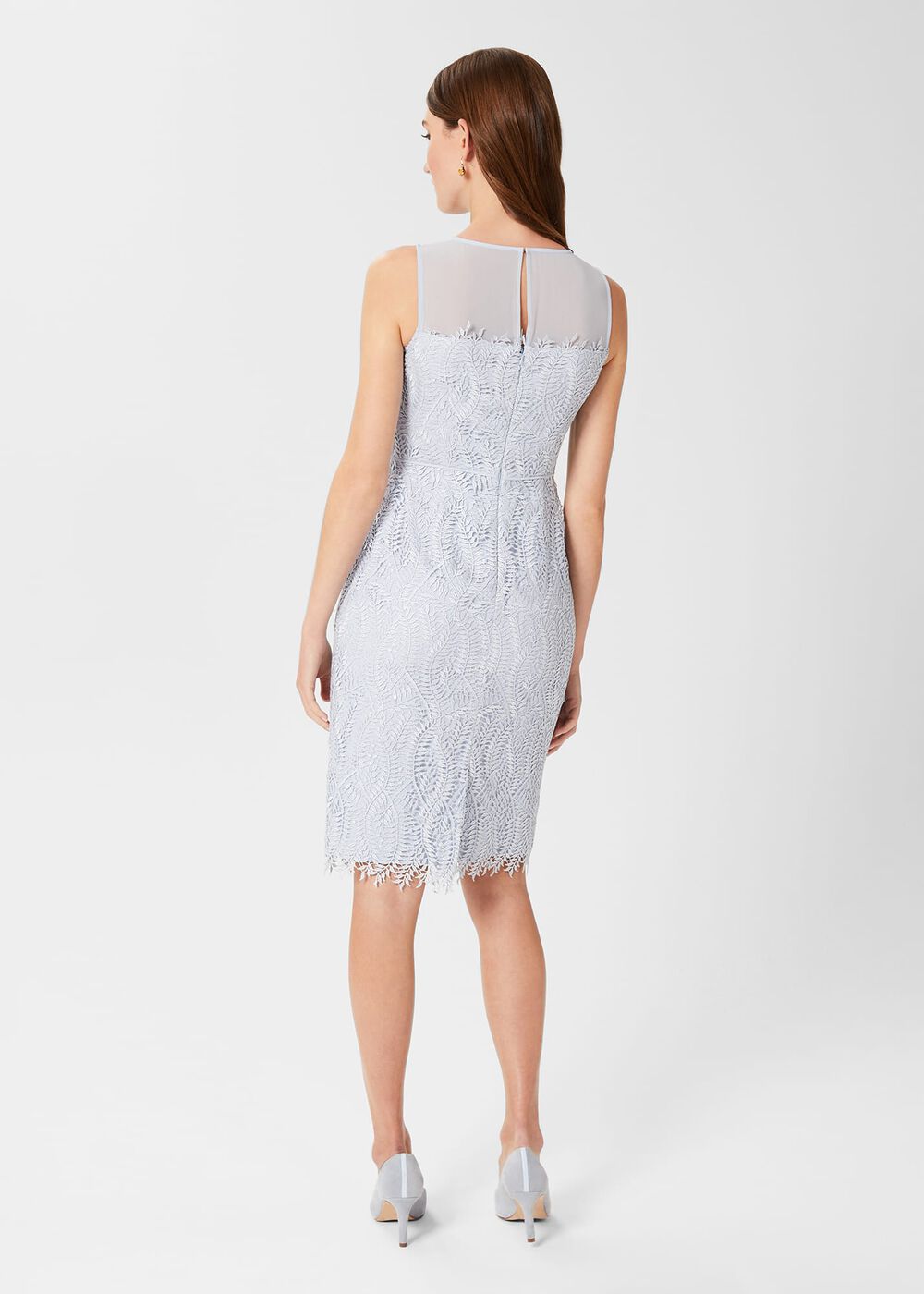 Adela Lace Shift Dress, Pale Blue, hi-res