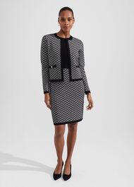 Perrie Knitted Dress, Black Ivory, hi-res