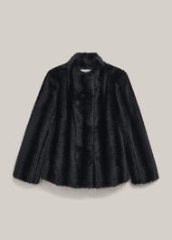 Misha Faux Fur Coat, Black, hi-res