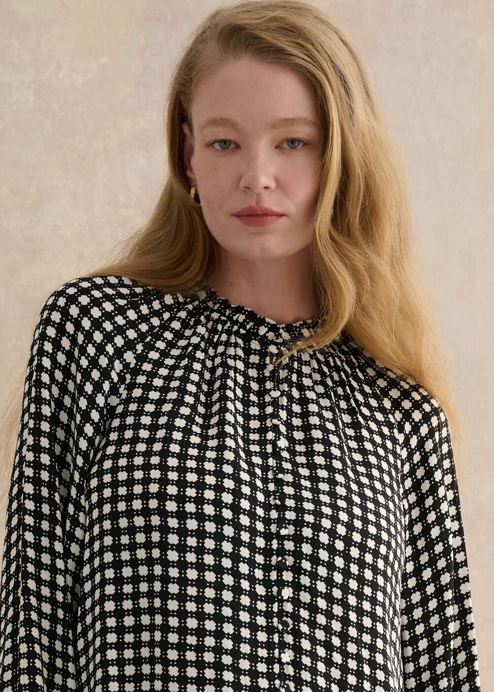 Hewlett Geo Top, Black Cream, hi-res