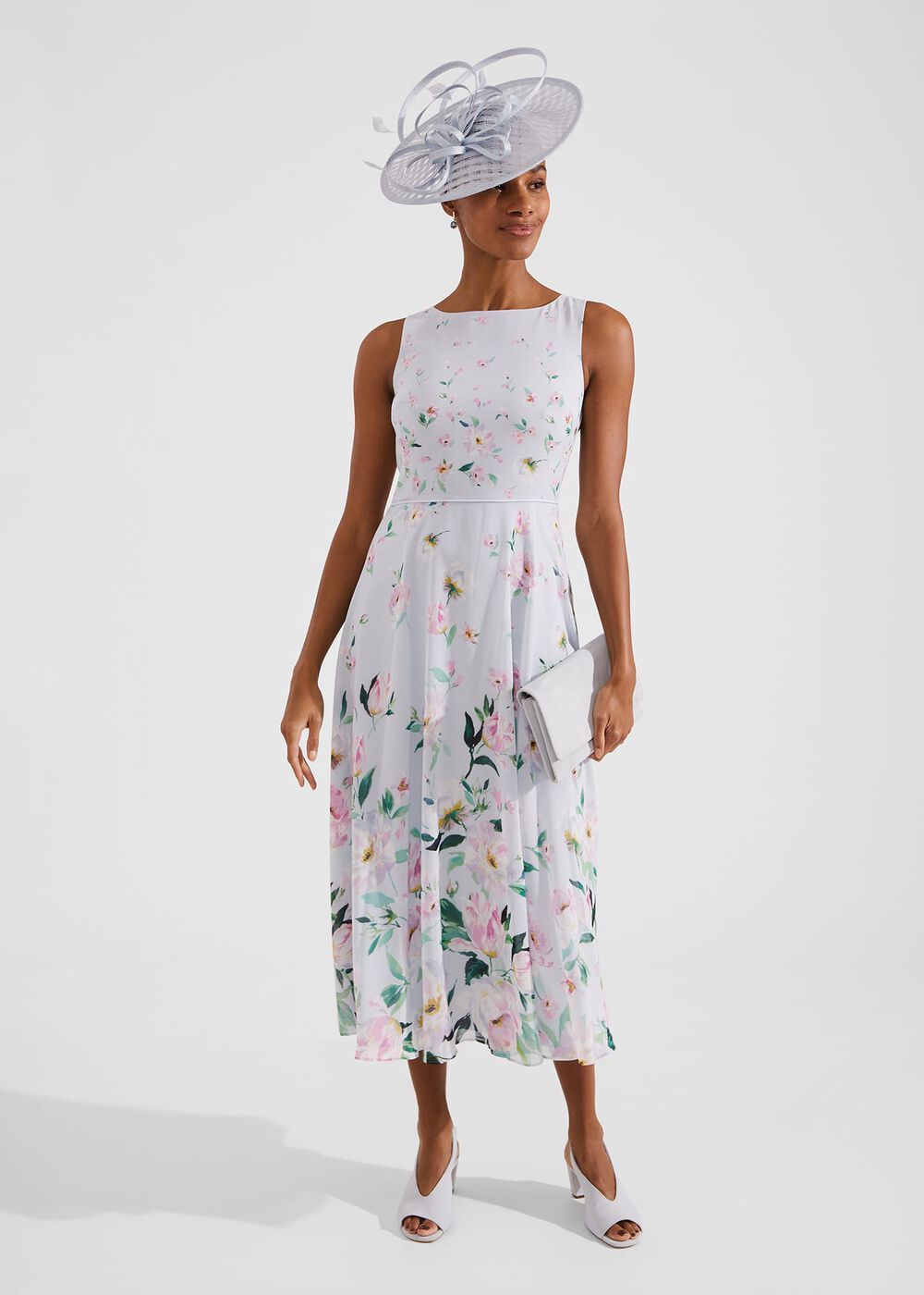 Chelsea Suede Clutch Bag, Pale Blue, hi-res