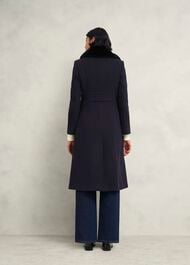 Marlene Wool Blend Coat, Navy, hi-res