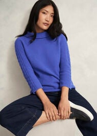 Camilla Cotton Sweater, Regal Blue, hi-res