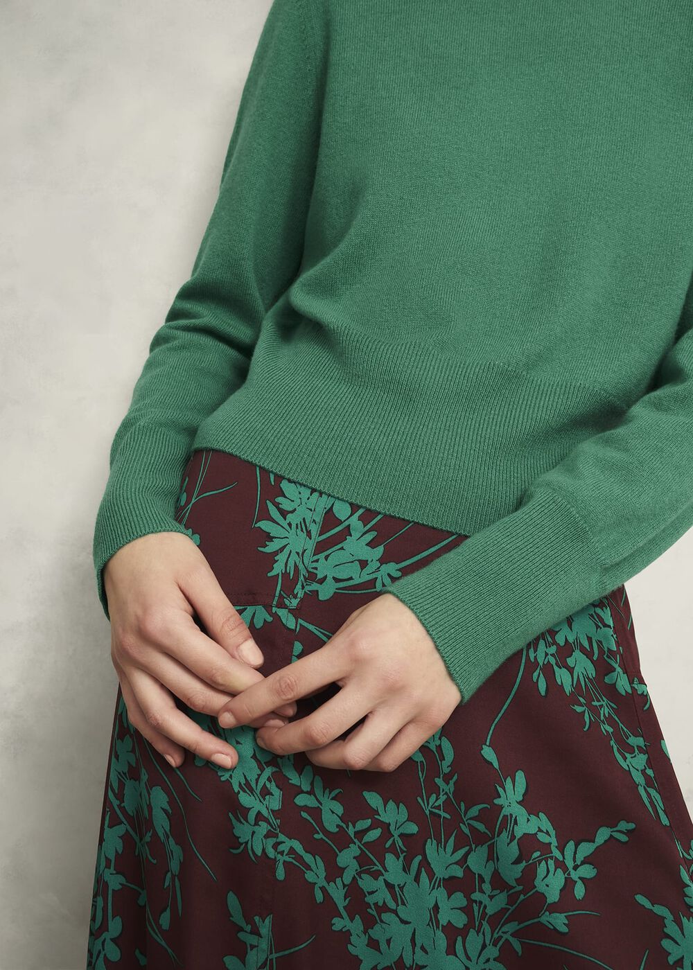 Tresco Wool Cashmere Jumper, Viridian Green, hi-res