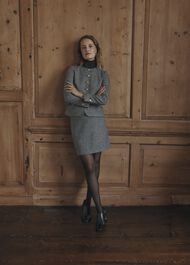 Dolly Wool Skirt, Black White, hi-res