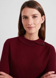 Talia Wool Cashmere Jumper, Wine Red, hi-res