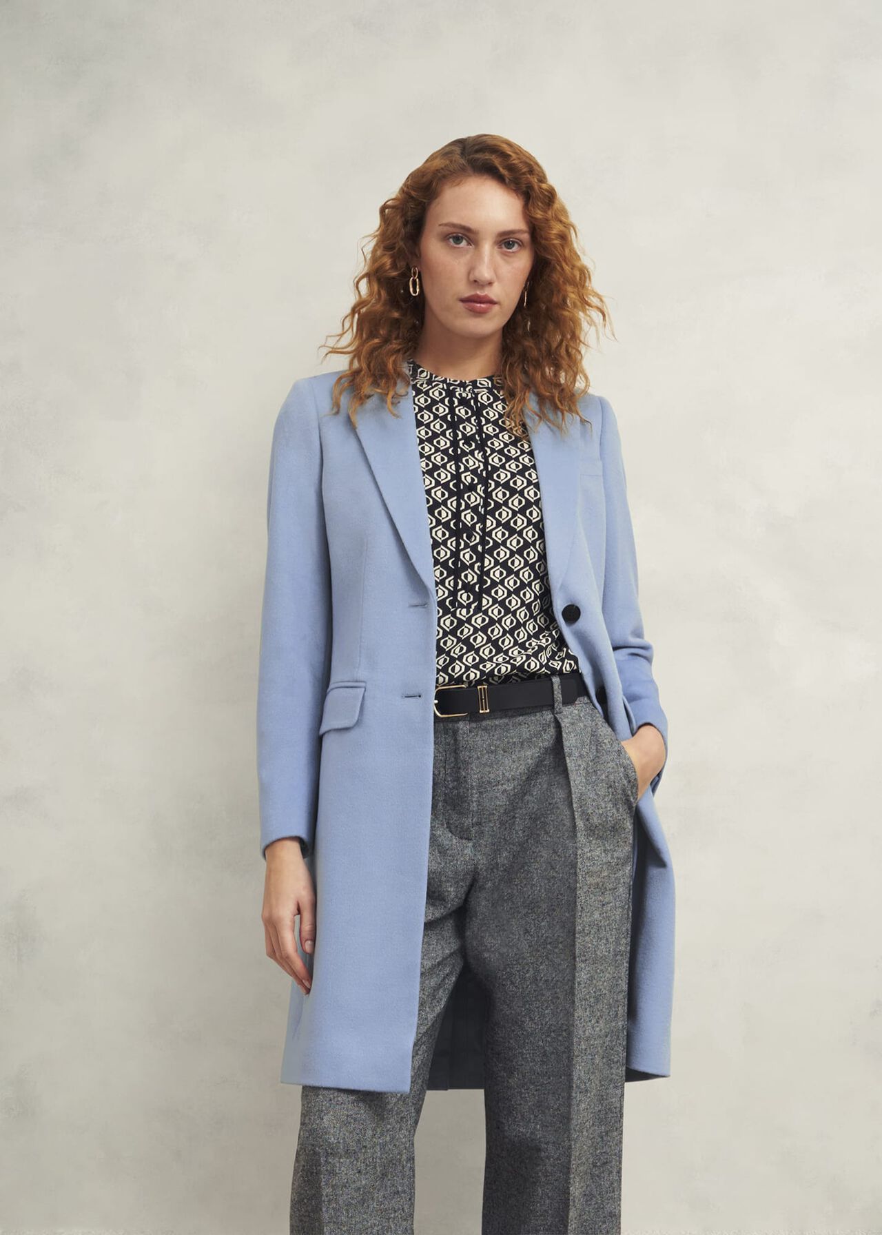 Cavendish Wool Coat, Pale Blue, hi-res