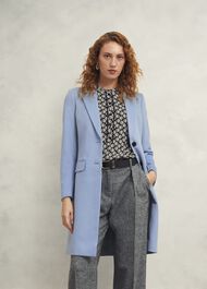 Cavendish Wool Coat, Pale Blue, hi-res