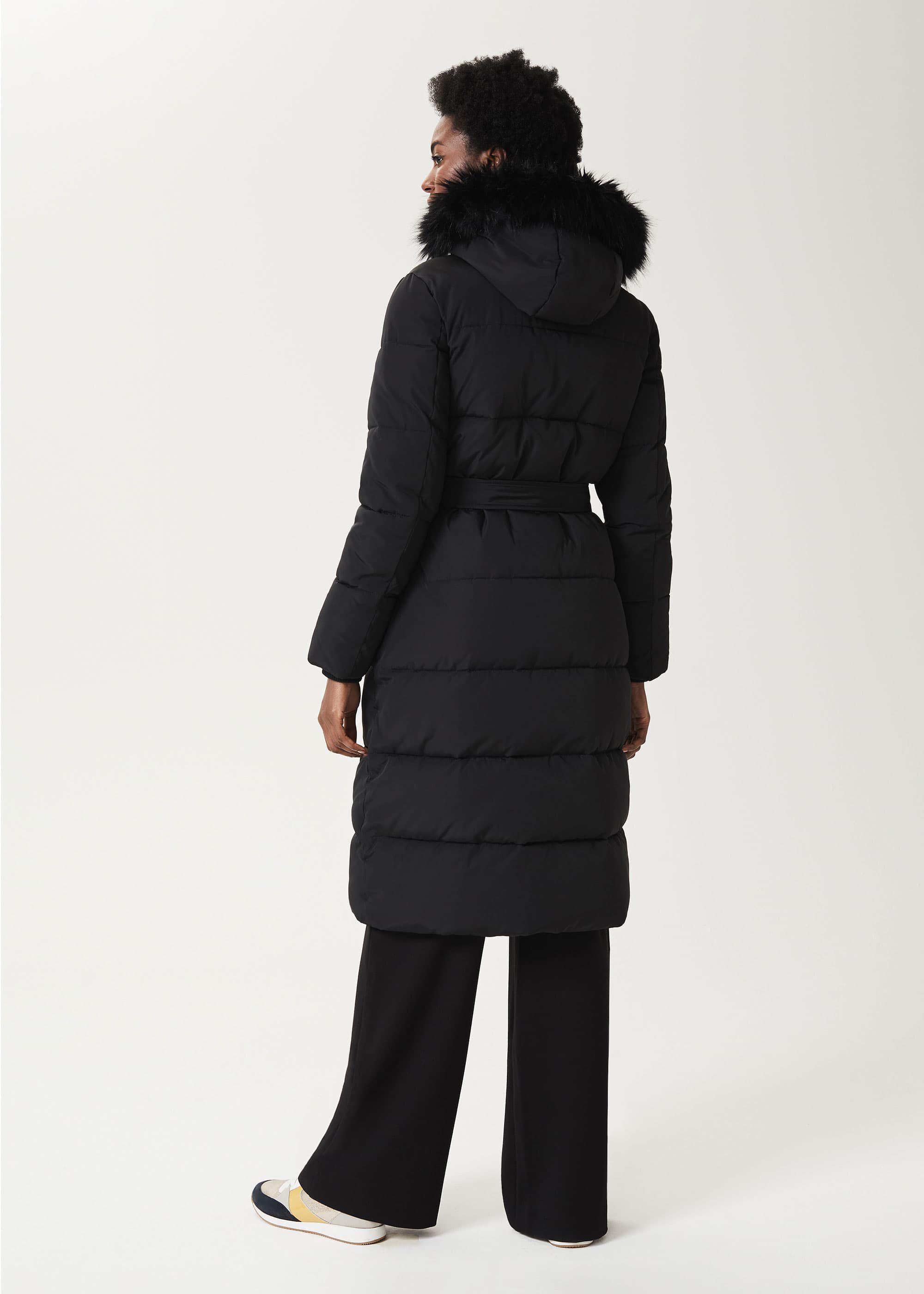 Libby Belted Puffer Jacket With Hood 