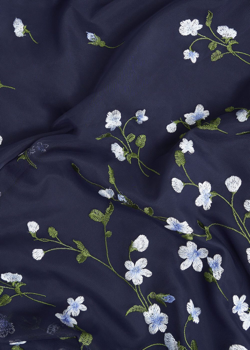Aria Floral Embroidered Dress, Midnight Blue, hi-res