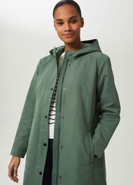 Kathy Water Resistant Parka With Hood, Dark Sage Green, hi-res