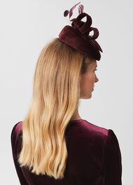 Zoe Fascinator, Aubergine, hi-res