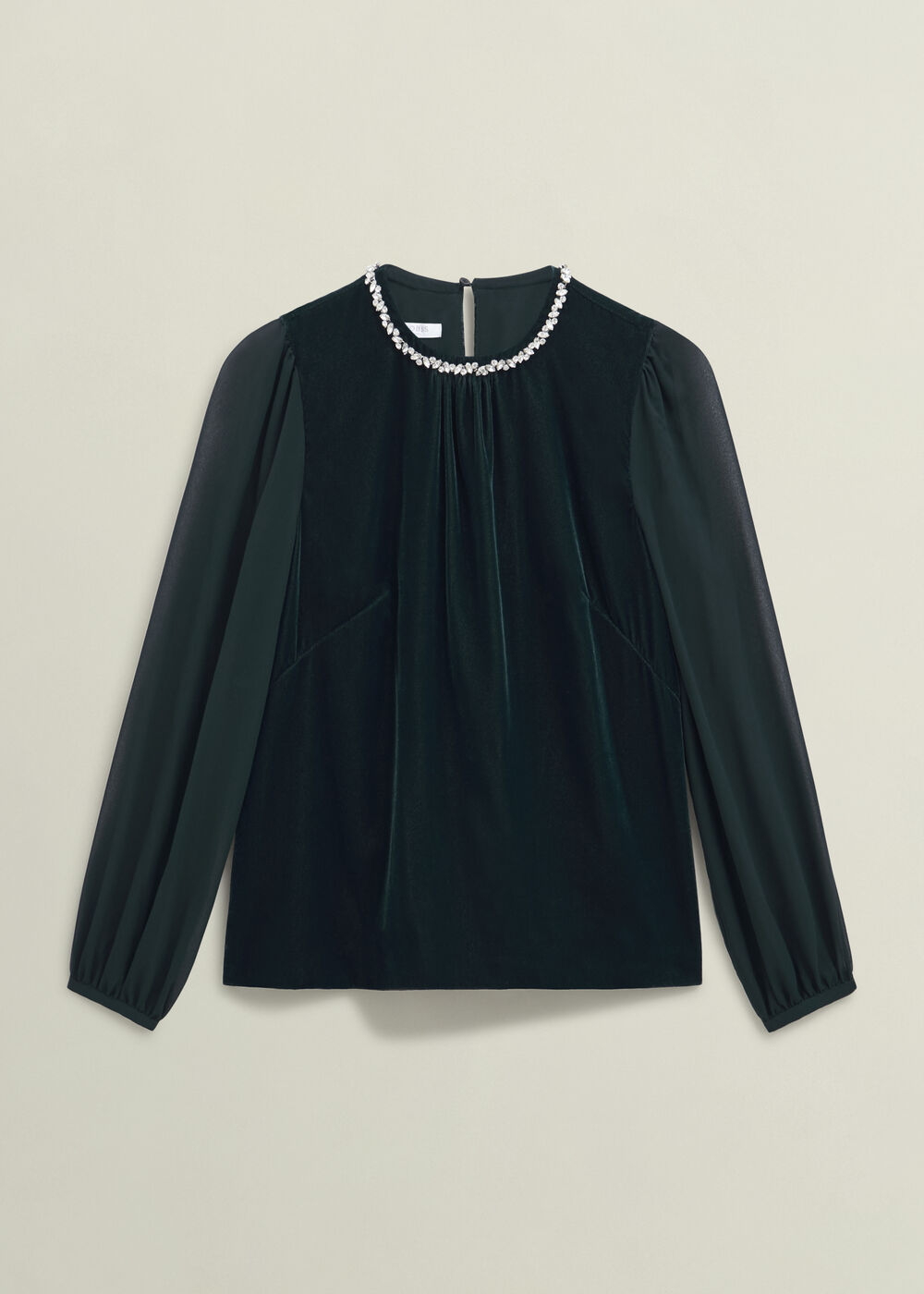 Tallulah Velvet Top, Evergreen, hi-res
