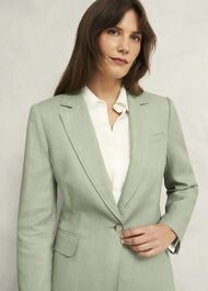 Petite Marietta Linen Jacket, Sage Green, hi-res