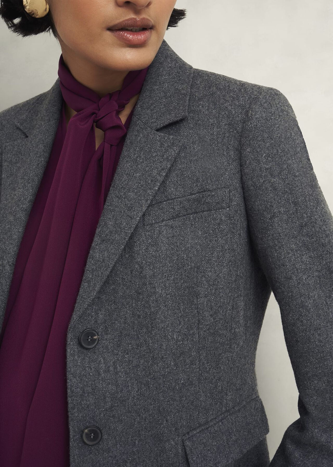 Elsie Wool Blend Jacket, Grey, hi-res