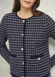 Enya Knitted Jacket, Midnight Ivory, hi-res