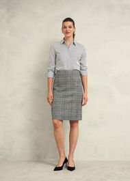 Brea Wool Skirt, Black White, hi-res