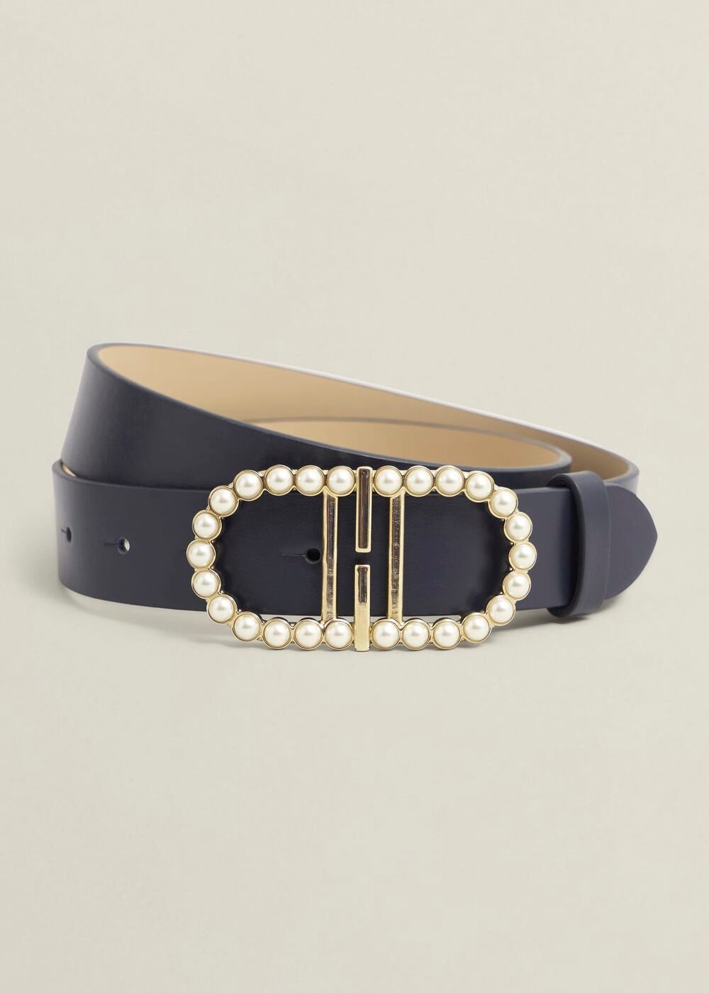 Keira Pearl Waist Belt, Midnight Navy, hi-res