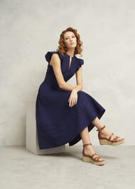 Vanessa Cotton Dress, True Navy, hi-res