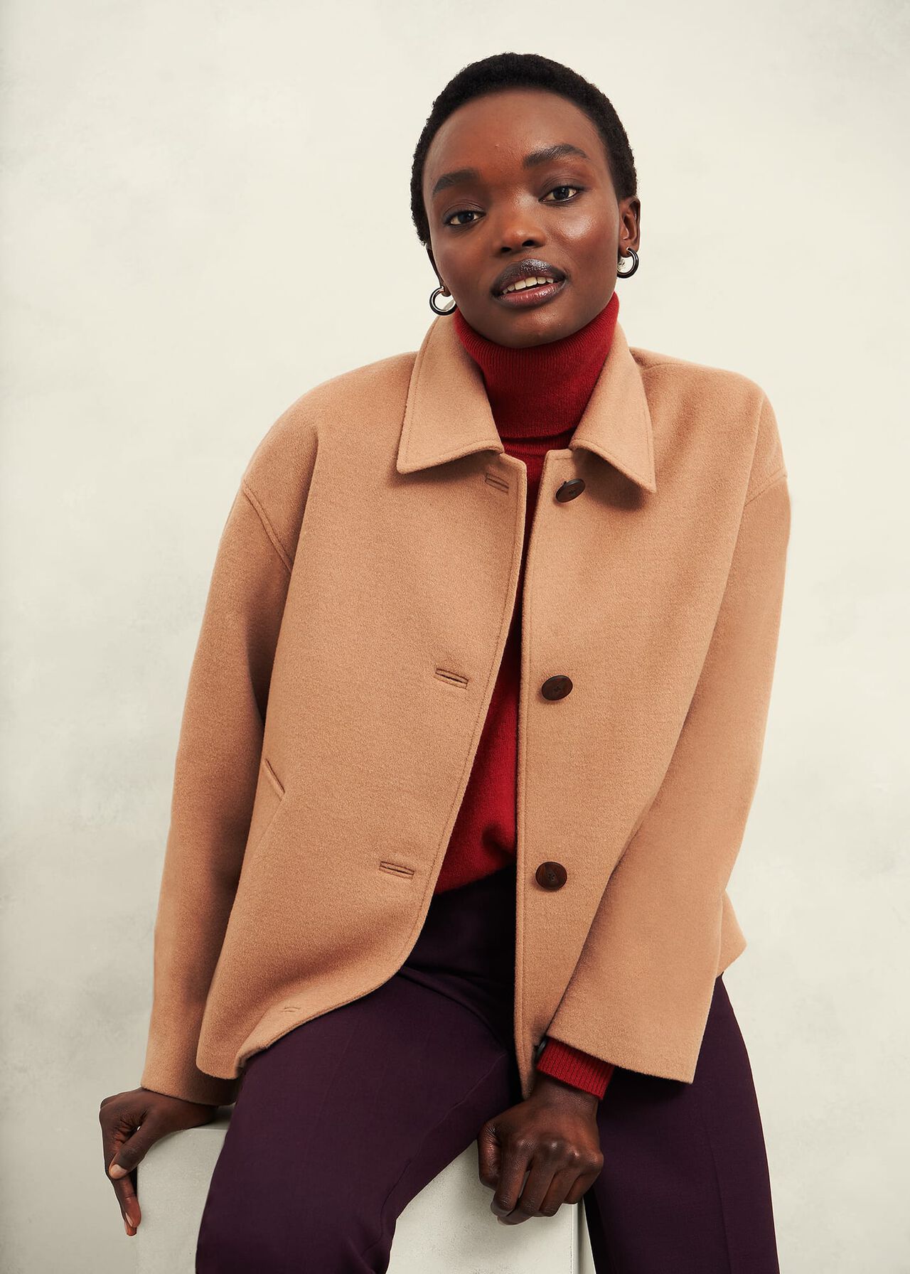 Delora Cashmere Roll Neck Sweater, Pomegranate Red, hi-res