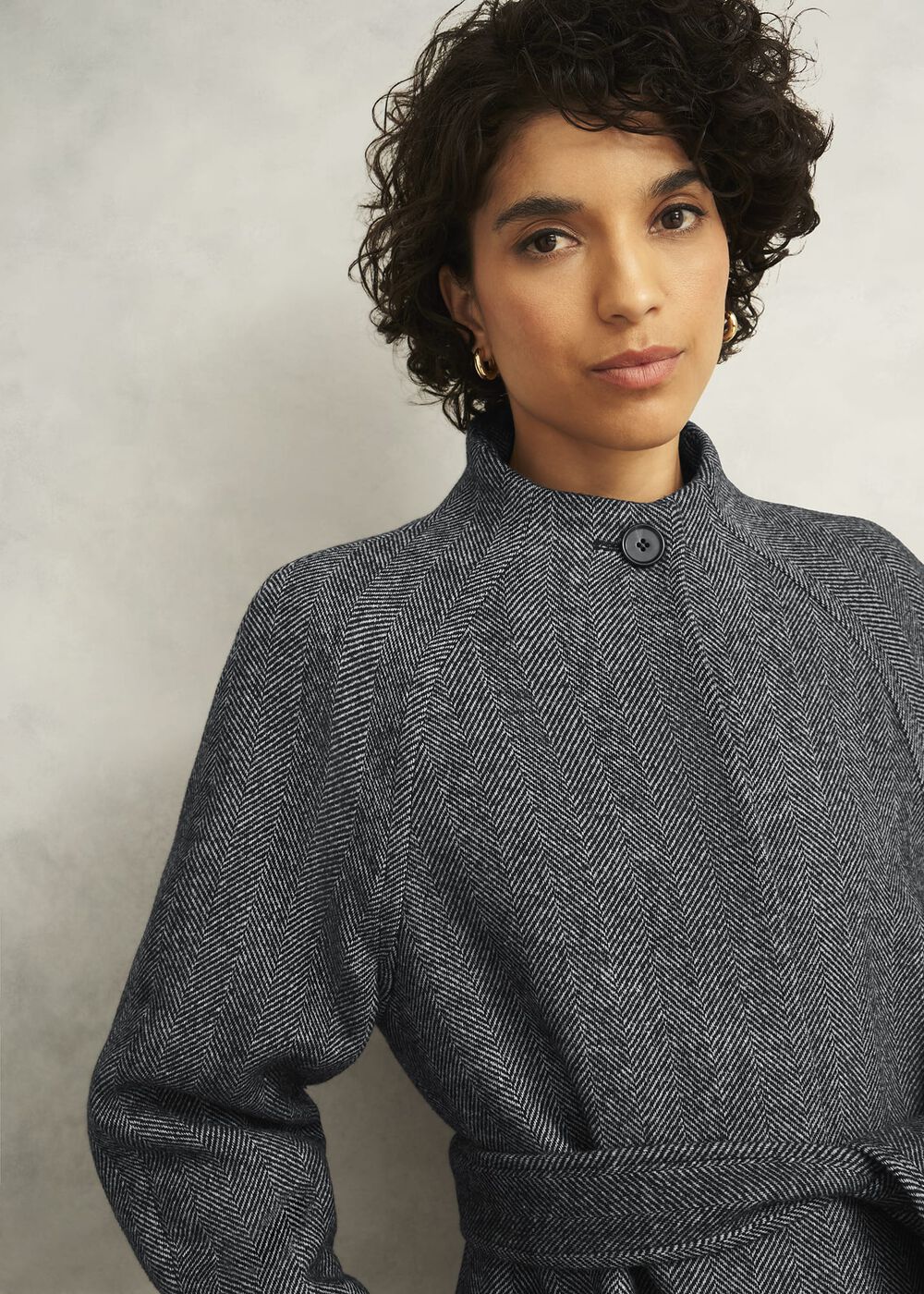 Talbot Wool Blend Coat, Black White, hi-res