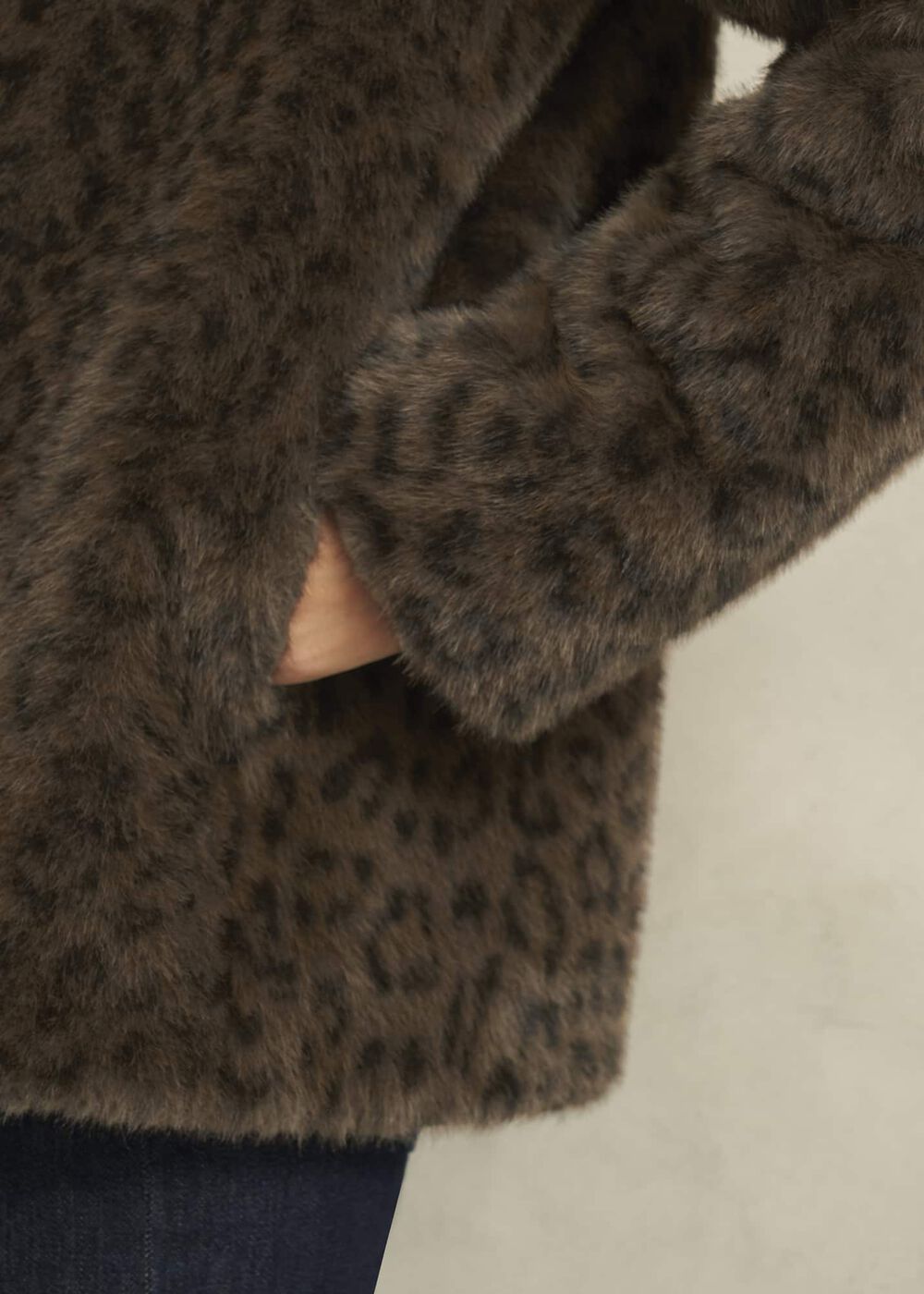 Dania Leopard Faux Fur Coat, Brown Multi, hi-res