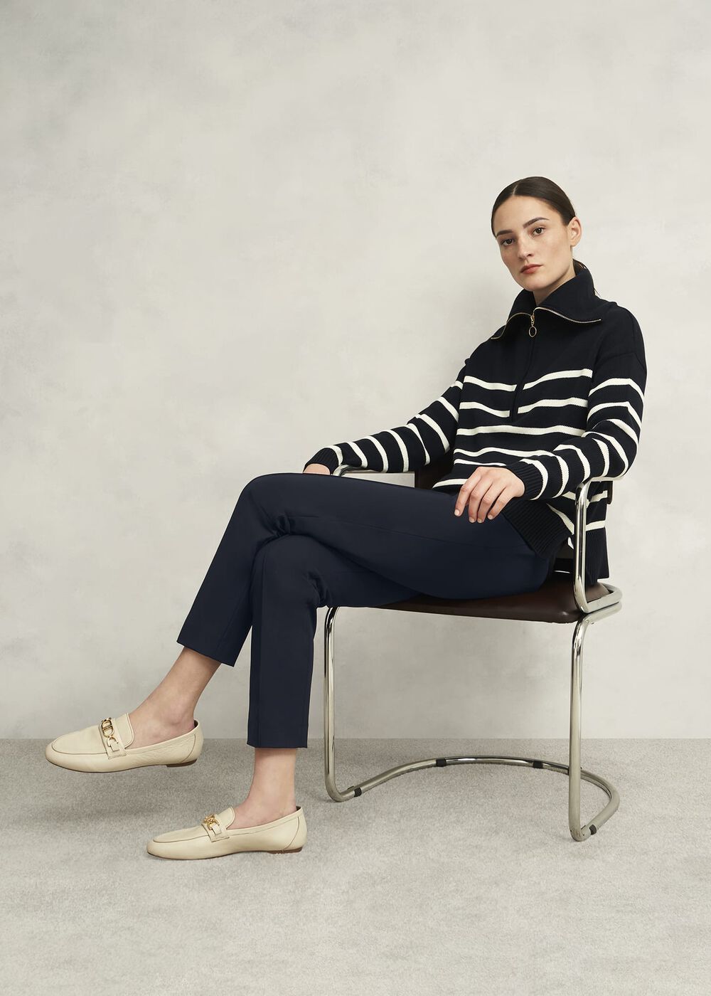 Lexi Slim Travel Pants, Navy, hi-res