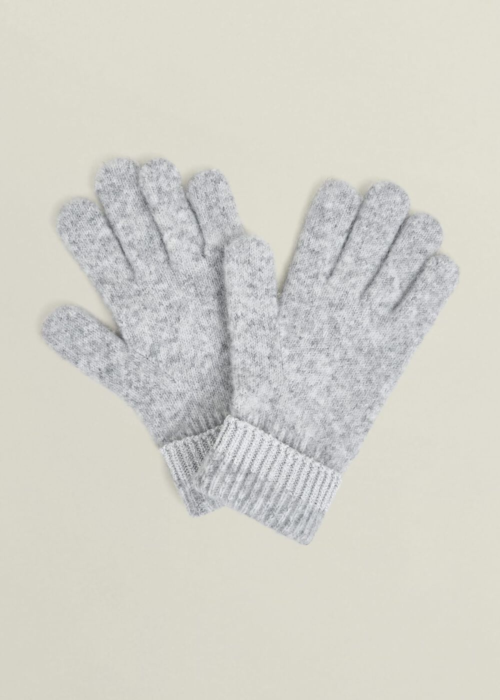 Carys Knit Gloves, Light Grey, hi-res