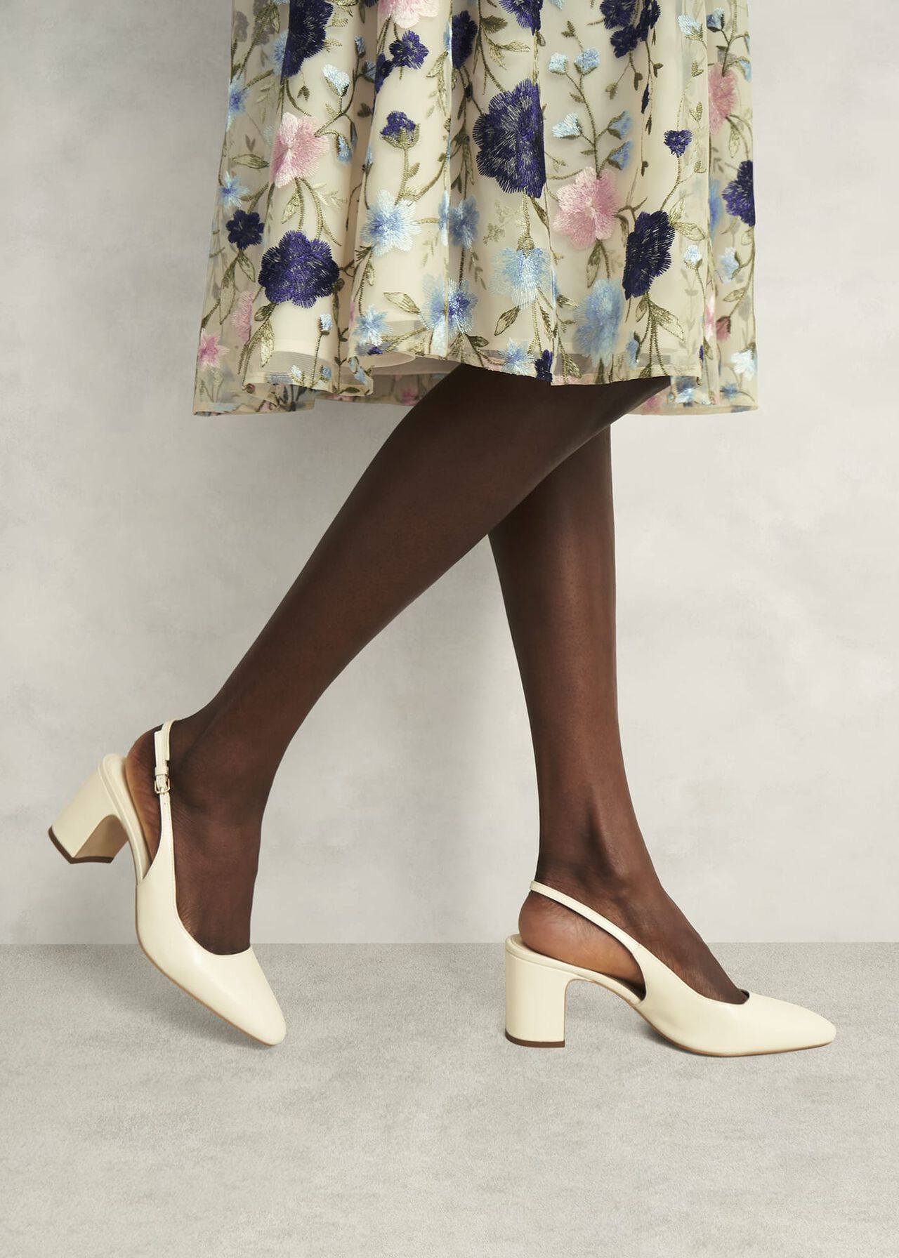 Lily Leather Slingbacks, Buttercream, hi-res