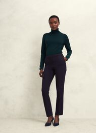 Petite Aly Slim Trousers, Navy, hi-res