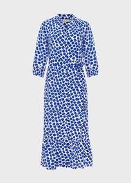 Magda Spot Shirt Dress, Cobalt White, hi-res
