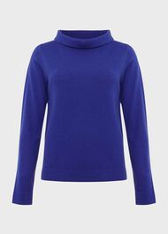 Audrey Wool Cashmere Sweater, Rich Cobalt, hi-res