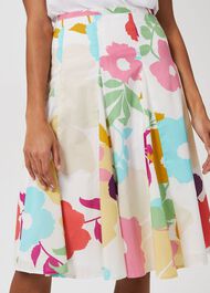 Melina Cotton Floral Full Skirt, White Multi, hi-res