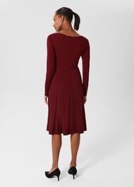 Calla Knitted Dress, Wine Red, hi-res