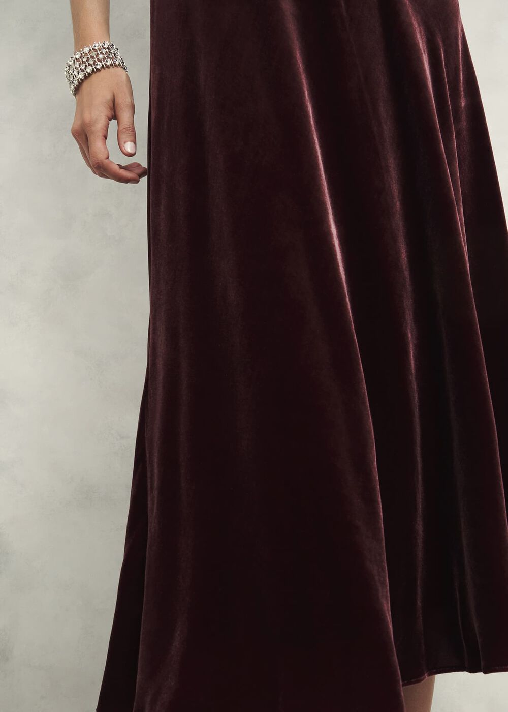 Isleworth Velvet Dress With Silk, Cocoa Brown, hi-res