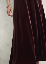 Isleworth Velvet Dress With Silk, Cocoa Brown, hi-res